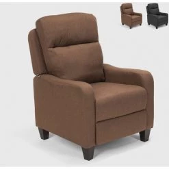LE ROI DU RELAX Fauteuil Inclinable Relax Avec Repose-pieds En Tissu Kyoto | Couleur: Marron
