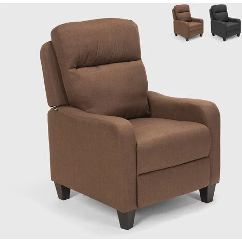 LE ROI DU RELAX Fauteuil Inclinable Relax Avec Repose-pieds En Tissu Kyoto | Couleur: Marron 3 LE ROI DU RELAX Fauteuil Inclinable Relax Avec Repose-pieds En Tissu Kyoto | Couleur: Marron