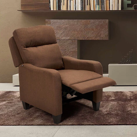 LE ROI DU RELAX Fauteuil Inclinable Relax Avec Repose-pieds En Tissu Kyoto | Couleur: Marron 4 LE ROI DU RELAX Fauteuil Inclinable Relax Avec Repose-pieds En Tissu Kyoto | Couleur: Marron – Image 2