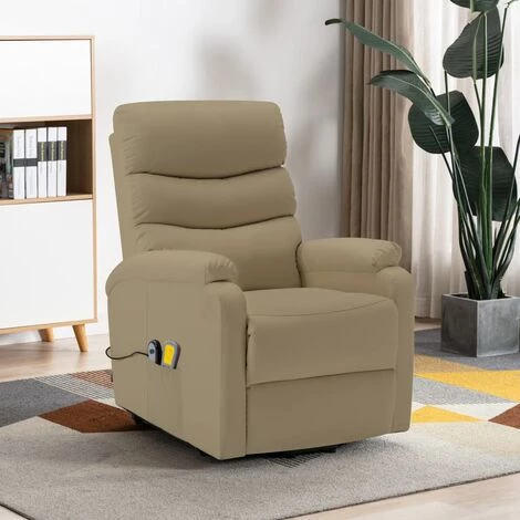 Fauteuil Inclinable De Massage Similicuir Cappuccino VidaXL 3 Fauteuil Inclinable De Massage Similicuir Cappuccino VidaXL
