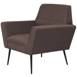 ASUPERMALL Fauteuil Marron Acier Et Tissu -Pas Cher Fauteuil Magasin 28180300 2