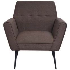 ASUPERMALL Fauteuil Marron Acier Et Tissu -Pas Cher Fauteuil Magasin 28180300 3