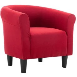 ASUPERMALL Fauteuil Et Tabouret Rouge Bordeaux Tissu 11 ASUPERMALL Fauteuil Et Tabouret Rouge Bordeaux Tissu -Pas Cher Fauteuil Magasin 28180377 5