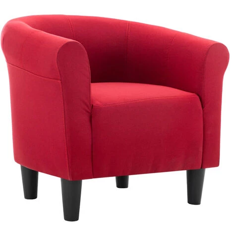 ASUPERMALL Fauteuil Et Tabouret Rouge Bordeaux Tissu 7 ASUPERMALL Fauteuil Et Tabouret Rouge Bordeaux Tissu – Image 5