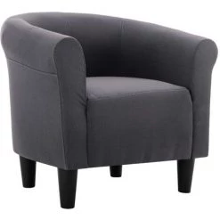 ASUPERMALL Fauteuil Et Tabouret Noir Tissu -Pas Cher Fauteuil Magasin 28180383 5