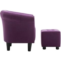 ASUPERMALL Fauteuil Et Tabouret Violet Tissu 10 ASUPERMALL Fauteuil Et Tabouret Violet Tissu -Pas Cher Fauteuil Magasin 28180387 4