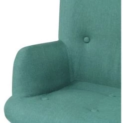 TRUE DEAL Fauteuil Avec Repose-pied Vert Tissu -Pas Cher Fauteuil Magasin 28187108 4
