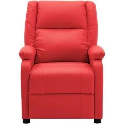 Fauteuil Inclinable Similicuir Rouge VidaXL 9 Fauteuil Inclinable Similicuir Rouge VidaXL -Pas Cher Fauteuil Magasin 28227377 3