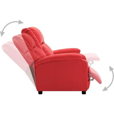 Fauteuil Inclinable Similicuir Rouge VidaXL 6 Fauteuil Inclinable Similicuir Rouge VidaXL – Image 4