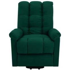 Fauteuil Inclinable De Massage Tissu Vert Foncé VidaXL -Pas Cher Fauteuil Magasin 28251869 4