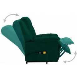 Fauteuil Inclinable De Massage Tissu Vert Foncé VidaXL -Pas Cher Fauteuil Magasin 28251869 5