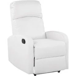 BELIANI Fauteuil De Relaxation En Cuir PU Blanc - Blanc