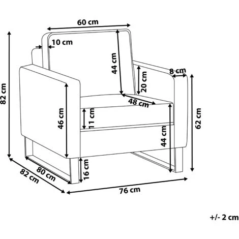 BELIANI Fauteuil En Velours Côtelé Marron Clair - Marron 5 BELIANI Fauteuil En Velours Côtelé Marron Clair - Marron – Image 3