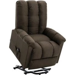 Fauteuil Inclinable Tissu Marron VidaXL