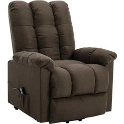 Fauteuil Inclinable Tissu Marron VidaXL -Pas Cher Fauteuil Magasin 28565028 3