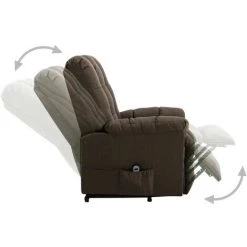 Fauteuil Inclinable Tissu Marron VidaXL -Pas Cher Fauteuil Magasin 28565028 5