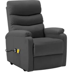 YOUTHUP Fauteuil Inclinable De Massage Anthracite Similicuir - Anthracite -Pas Cher Fauteuil Magasin 28581265 3