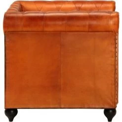 TRUE DEAL Fauteuil Chesterfield Brun Roux Cuir Véritable 9 TRUE DEAL Fauteuil Chesterfield Brun Roux Cuir Véritable -Pas Cher Fauteuil Magasin 28677506 3
