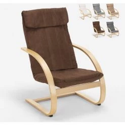 AHD AMAZING HOME DESIGN Fauteuil De Salon Et De Bureau Ergonomique En Bois Design Nordique Aarhus | Couleur: Marron