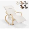 AHD AMAZING HOME DESIGN Rocking Chair Bois Design Scandinave Repose-pieds Réglable Odense | Couleur: Blanc
