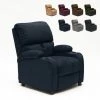 LE ROI DU RELAX Fauteuil Relax Inclinable Avec Repose-pieds En Microfibre De Velours Lucrezia | Couleur: Bleu -Pas Cher Fauteuil Magasin 28903161 1