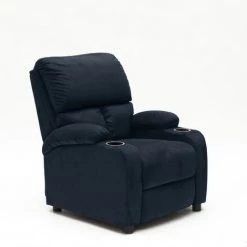 LE ROI DU RELAX Fauteuil Relax Inclinable Avec Repose-pieds En Microfibre De Velours Lucrezia | Couleur: Bleu -Pas Cher Fauteuil Magasin 28903161 3