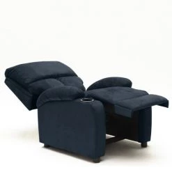LE ROI DU RELAX Fauteuil Relax Inclinable Avec Repose-pieds En Microfibre De Velours Lucrezia | Couleur: Bleu -Pas Cher Fauteuil Magasin 28903161 5