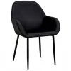 HOME DÉCO FACTORY Fauteuil Velours Côtelé Giulia Noir - Noir - Noir -Pas Cher Fauteuil Magasin 28958381 1