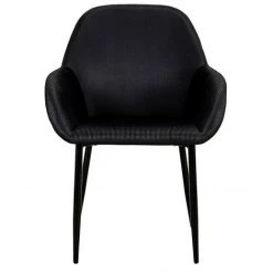HOME DÉCO FACTORY Fauteuil Velours Côtelé Giulia Noir - Noir - Noir -Pas Cher Fauteuil Magasin 28958381 2