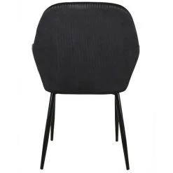 HOME DÉCO FACTORY Fauteuil Velours Côtelé Giulia Noir - Noir - Noir -Pas Cher Fauteuil Magasin 28958381 3