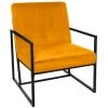 Fauteuil Velours Contemporain Jaune Atmosphera -Pas Cher Fauteuil Magasin 28998837 1