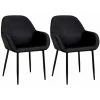 ALTOBUY ALESSIA - Lot De 2 Fauteuils Velours Côtelé Noir - Noir