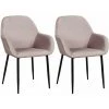ALTOBUY ALESSIA - Lot De 2 Fauteuils Velours Côtelé Rose - Rose