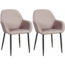 ALTOBUY ALESSIA - Lot De 2 Fauteuils Velours Côtelé Rose - Rose