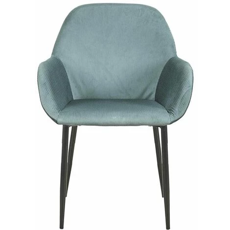 ALTOBUY ALESSIA - Lot De 2 Fauteuils Velours Côtelé Bleu Canard - Bleu 6 ALTOBUY ALESSIA - Lot De 2 Fauteuils Velours Côtelé Bleu Canard - Bleu – Image 4