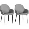 ALTOBUY ALESSIA - Lot De 2 Fauteuils Velours Côtelé Gris - Gris