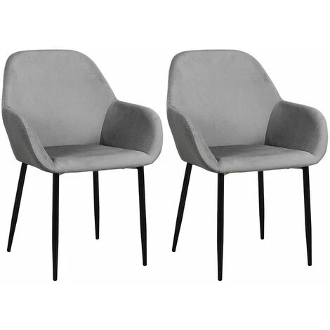 ALTOBUY ALESSIA - Lot De 2 Fauteuils Velours Côtelé Gris - Gris 3 ALTOBUY ALESSIA - Lot De 2 Fauteuils Velours Côtelé Gris - Gris