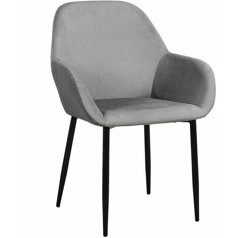 ALTOBUY ALESSIA - Lot De 2 Fauteuils Velours Côtelé Gris - Gris 5 ALTOBUY ALESSIA - Lot De 2 Fauteuils Velours Côtelé Gris - Gris – Image 3