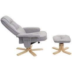 HHG Fauteuil De Télé M56, Fauteuil De Relaxation Avec Tabouret, Tissu ~ Gris Clair 10 HHG Fauteuil De Télé M56, Fauteuil De Relaxation Avec Tabouret, Tissu ~ Gris Clair -Pas Cher Fauteuil Magasin 29084265 4