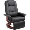 HOMCOM Fauteuil Relax Inclinable Repose-pieds Réglable Pivotant 360° Piètement Bois Revêtement PU Noir - Noir 2 HOMCOM Fauteuil Relax Inclinable Repose-pieds Réglable Pivotant 360° Piètement Bois Revêtement PU Noir - Noir -Pas Cher Fauteuil Magasin 29123225 1