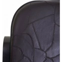 DéCOSHOP26 Fauteuil à Bascule Rocking Chair En Bois Noyer Assise En Cuir Patchwork Marron - Marron -Pas Cher Fauteuil Magasin 29230881 4