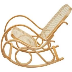 DéCOSHOP26 Fauteuil à Bascule Rocking Chair Couleur Chêne Dossier Rotin - Noir 8 DéCOSHOP26 Fauteuil à Bascule Rocking Chair Couleur Chêne Dossier Rotin - Noir -Pas Cher Fauteuil Magasin 29230883 2