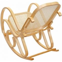 DéCOSHOP26 Fauteuil à Bascule Rocking Chair Couleur Chêne Dossier Rotin - Noir 9 DéCOSHOP26 Fauteuil à Bascule Rocking Chair Couleur Chêne Dossier Rotin - Noir -Pas Cher Fauteuil Magasin 29230883 3