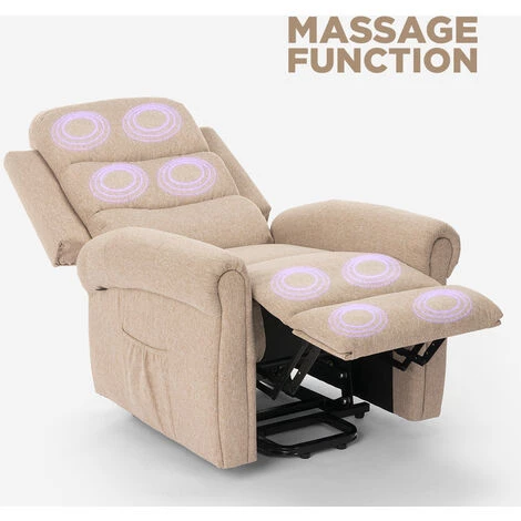LE ROI DU RELAX Fauteuil électrique De Relaxation Massage Et Chauffage Avec Roues Victoria | Couleur: Beige 7 LE ROI DU RELAX Fauteuil électrique De Relaxation Massage Et Chauffage Avec Roues Victoria | Couleur: Beige – Image 5