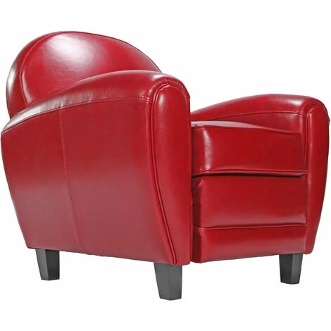 RENDEZ VOUS DéCO Fauteuil Club Rouge - Rouge 4 RENDEZ VOUS DéCO Fauteuil Club Rouge - Rouge – Image 2