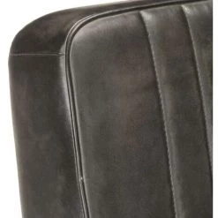 VidaXL Fauteuil Cantilever Cuir Véritable Gris - Gris -Pas Cher Fauteuil Magasin 29417573 5