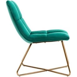 DéCOSHOP26 Fauteuil Rembourré Design En Tissu Velours Vert Bleu Pieds En Métal Doré - Bleu 9 DéCOSHOP26 Fauteuil Rembourré Design En Tissu Velours Vert Bleu Pieds En Métal Doré - Bleu -Pas Cher Fauteuil Magasin 29427931 3