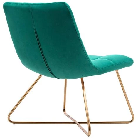 DéCOSHOP26 Fauteuil Rembourré Design En Tissu Velours Vert Bleu Pieds En Métal Doré - Bleu 6 DéCOSHOP26 Fauteuil Rembourré Design En Tissu Velours Vert Bleu Pieds En Métal Doré - Bleu – Image 4