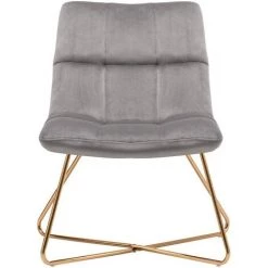 DéCOSHOP26 Fauteuil Rembourré Design En Tissu Velours Gris Pieds En Métal Doré - Or 11 DéCOSHOP26 Fauteuil Rembourré Design En Tissu Velours Gris Pieds En Métal Doré - Or -Pas Cher Fauteuil Magasin 29427934 5