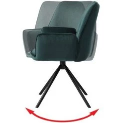 DéCOSHOP26 Chaise Fauteuil Rembourré Salon Bureau Avec Accoudoirs Rotation 90° En Velours Vert - Vert 9 DéCOSHOP26 Chaise Fauteuil Rembourré Salon Bureau Avec Accoudoirs Rotation 90° En Velours Vert - Vert -Pas Cher Fauteuil Magasin 29537805 3